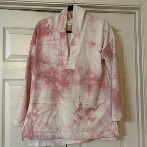 Pink and white hoodie